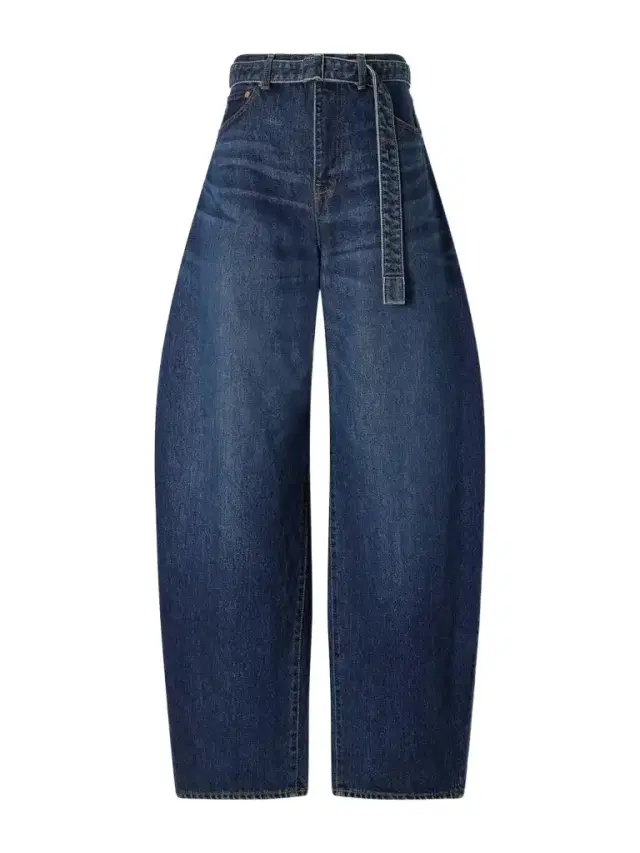 Sacai Belted High-rise Wide-leg Jeans