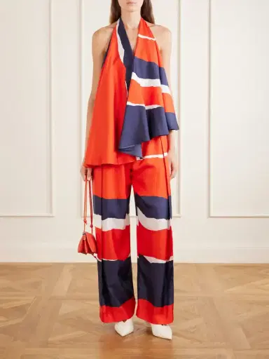 Loewe Asymmetric Printed Silk-twill Blouse | Thumbnail 2 Loewe Asymmetric Printed Silk-twill Blouse | Thumbnail 2