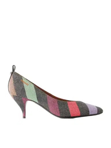 Versace Striped 65 Denim Pumps | Thumbnail 1