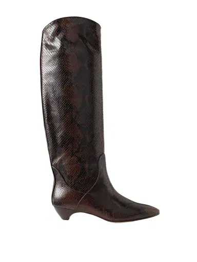 Le Monde Béryl Allegra 25 Snake-effect Leather Knee Boots | Thumbnail 1 Le Monde Béryl Allegra 25 Snake-effect Leather Knee Boots | Thumbnail 1