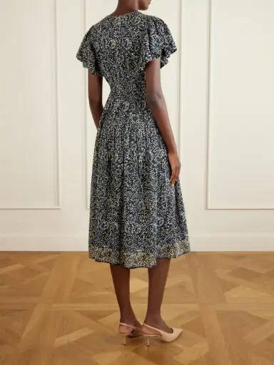 Ulla Johnson Lyria Gathered Printed Cotton-blend Midi Dress | Thumbnail 3 Ulla Johnson Lyria Gathered Printed Cotton-blend Midi Dress | Thumbnail 3