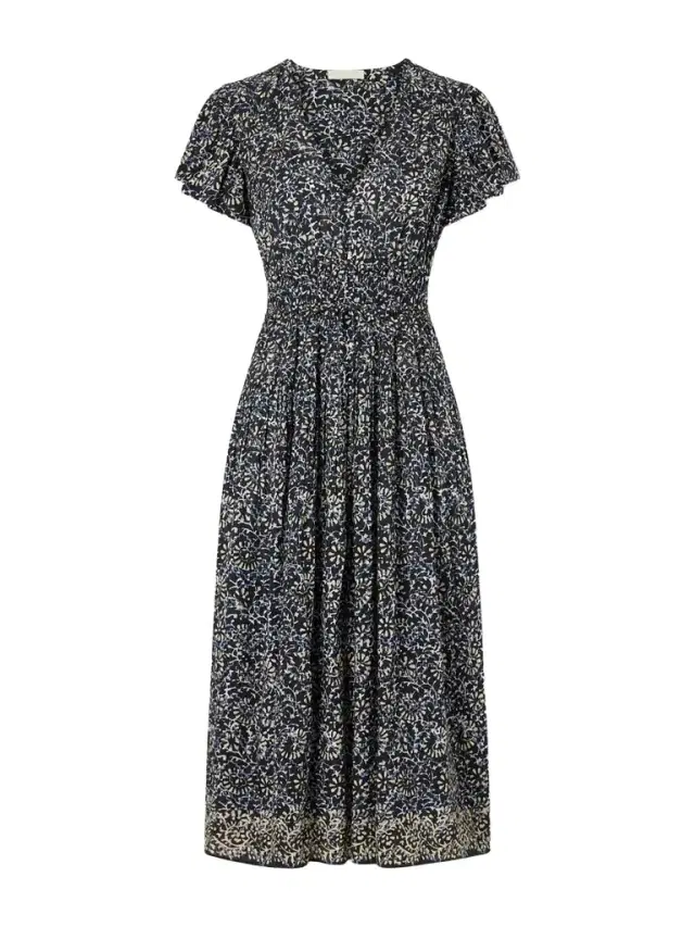 Ulla Johnson Lyria Gathered Printed Cotton-blend Midi Dress