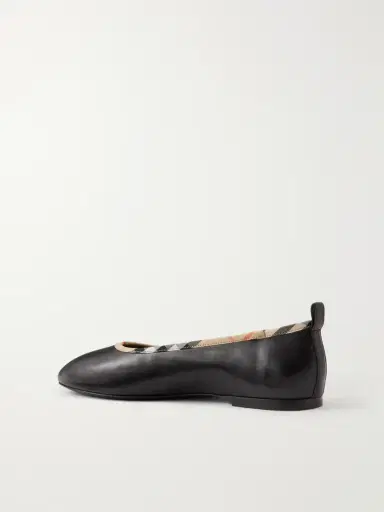 Burberry Check-trimmed Leather Ballet Flats | Thumbnail 3 Burberry Check-trimmed Leather Ballet Flats | Thumbnail 3