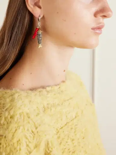 Isabel Marant New River Gold-and-silver-tone And Bone Earrings | Thumbnail 2 Isabel Marant New River Gold-and-silver-tone And Bone Earrings | Thumbnail 2