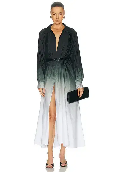 Norma Kamali Super Oversized Midcalf Shirt Dress