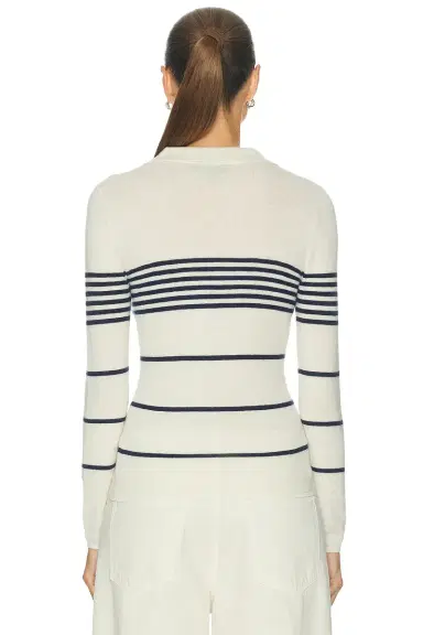 NILI LOTAN Lucille Multi Stripe Polo Sweater | Thumbnail 7