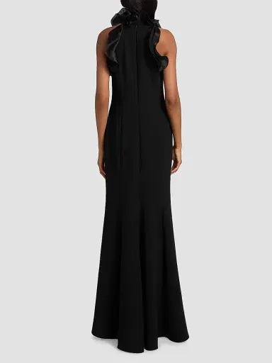 Teri Jon by Rickie Freeman Women's Rosette Ruffled Gown - Black - Size 18 | Thumbnail 5