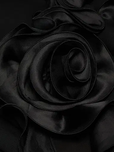 Teri Jon by Rickie Freeman Women's Rosette Ruffled Gown - Black - Size 18 | Thumbnail 7