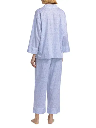 Natori Women's Infinity Cotton Sateen Pajama Set - Powder Blue - Size XL | Thumbnail 5