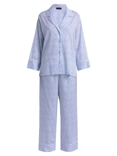 Natori Women's Infinity Cotton Sateen Pajama Set - Powder Blue - Size XL | Thumbnail 1