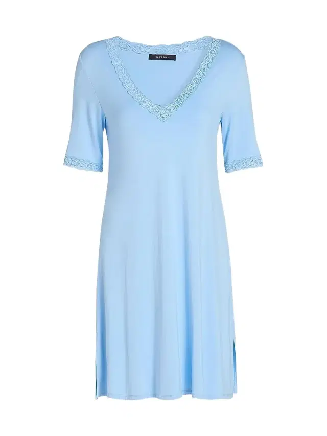 Natori Women's Feathers Essentials Lace-Trim A-line Minidress - Blue