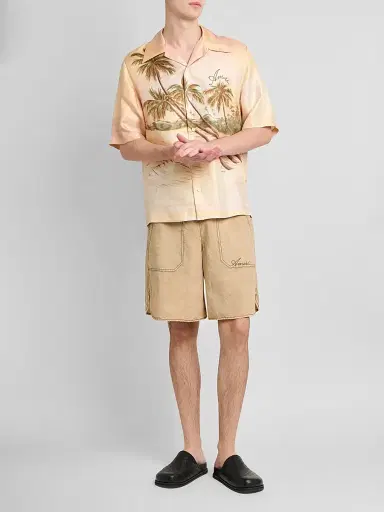 AMIRI Men's Palms Printed Silk Camp Shirt | Thumbnail 2