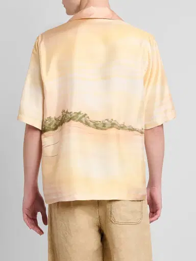 AMIRI Men's Palms Printed Silk Camp Shirt | Thumbnail 3