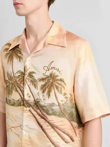 AMIRI Men's Palms Printed Silk Camp Shirt | Thumbnail 5