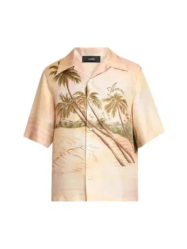 AMIRI Men's Palms Printed Silk Camp Shirt | Thumbnail 1