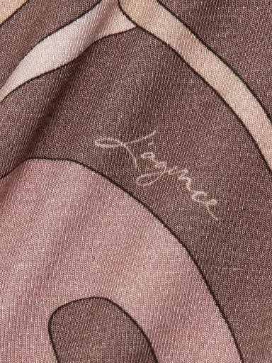 L'AGENCE Women's Ressi Sepia Swirl T-Shirt - Sepia Brown Abstract | Thumbnail 7