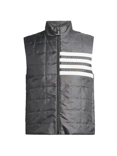 Thom Browne Men's 4-Bar Shiny Ripstop Liner Vest | Thumbnail 1 Thom Browne Men's 4-Bar Shiny Ripstop Liner Vest | Thumbnail 1