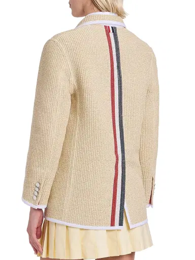 Thom Browne Women's Straw Piping Soft Shoulder Sport Coat - Muslin - Size 4 | Thumbnail 5 Thom Browne Women's Straw Piping Soft Shoulder Sport Coat - Muslin - Size 4 | Thumbnail 5