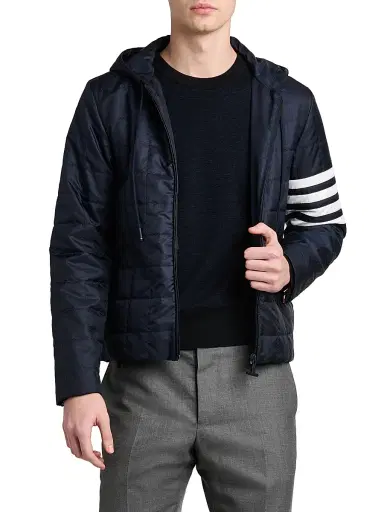 Thom Browne Men's Lightweight Ripstop Liner Hooded Jacket | Thumbnail 3 Thom Browne Men's Lightweight Ripstop Liner Hooded Jacket | Thumbnail 3