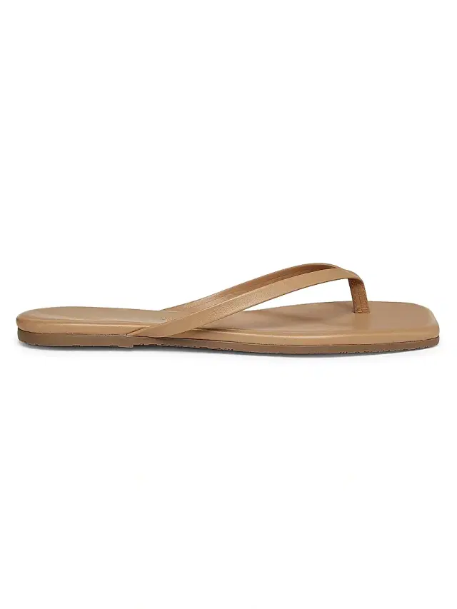Tkees Women's Square-Toe Lily Leather Sandals - Coco Butter