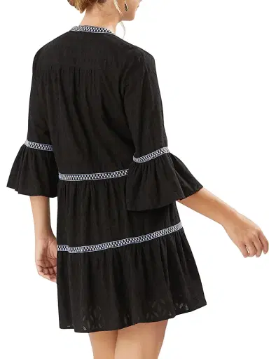 Tommy Bahama Women's Embroidered Tassel Cotton Tunic Dress | Thumbnail 3