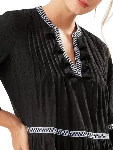 Tommy Bahama Women's Embroidered Tassel Cotton Tunic Dress | Thumbnail 4