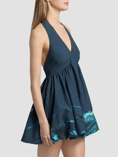 AMUR Women's Renesmee Printed Halterneck Mini Dress - Jellyfish Drift | Thumbnail 4