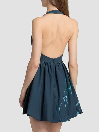 AMUR Women's Renesmee Printed Halterneck Mini Dress - Jellyfish Drift | Thumbnail 5