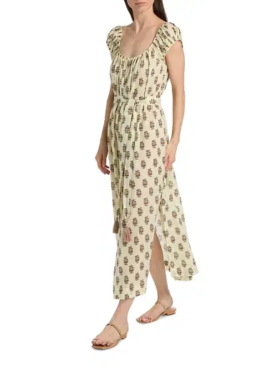 DÔEN Women's Meadowlark Floral Cotton Midi Dress | Thumbnail 2