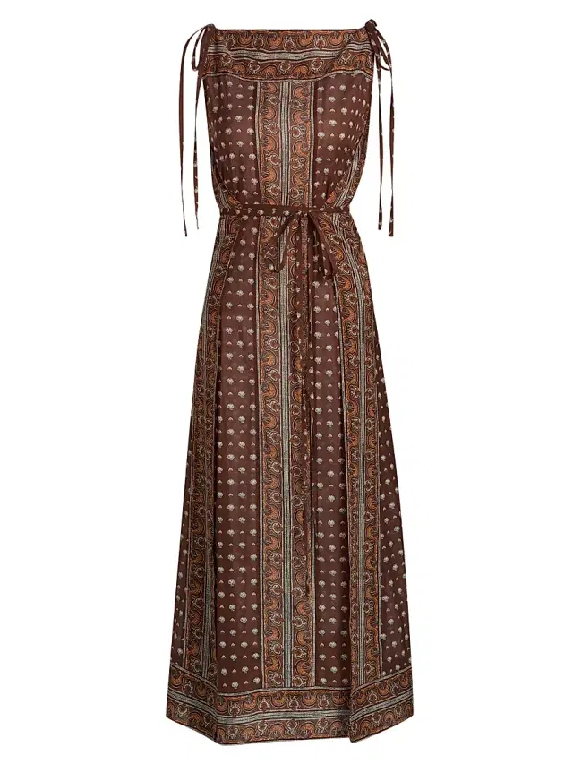 DÔEN Women's Amarante Shell-Print Cotton Maxi Dress - Terre Foulard De La Mer