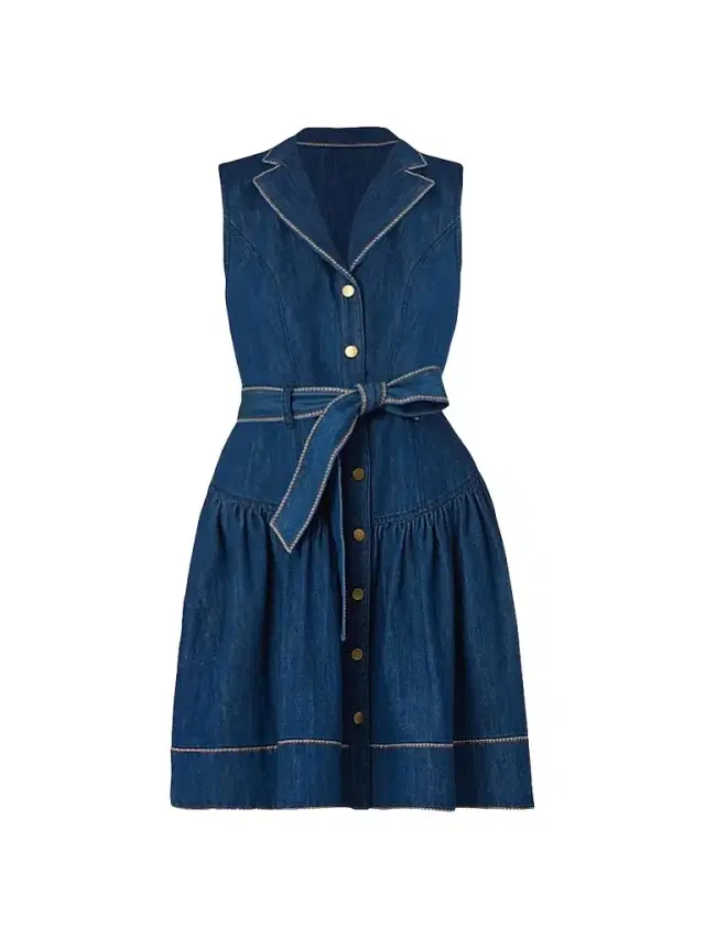 Women's Mae Denim Tie-Waist Mini Dress - Denim