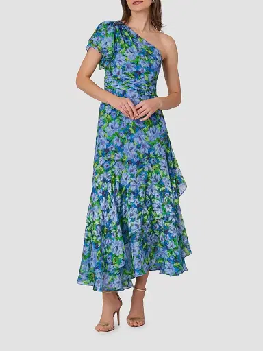 Shoshanna Women's Melody Floral Chiffon One-Shoulder Maxi Dress | Thumbnail 2 Shoshanna Women's Melody Floral Chiffon One-Shoulder Maxi Dress | Thumbnail 2