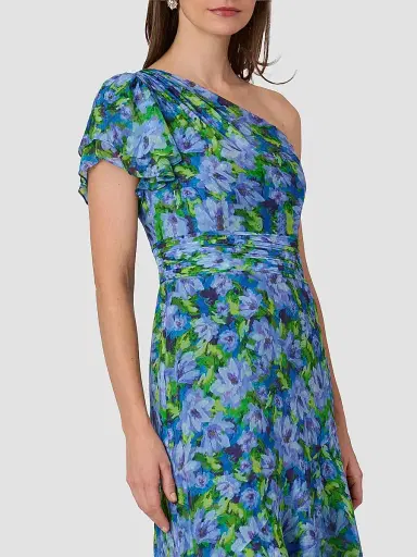 Shoshanna Women's Melody Floral Chiffon One-Shoulder Maxi Dress | Thumbnail 4 Shoshanna Women's Melody Floral Chiffon One-Shoulder Maxi Dress | Thumbnail 4