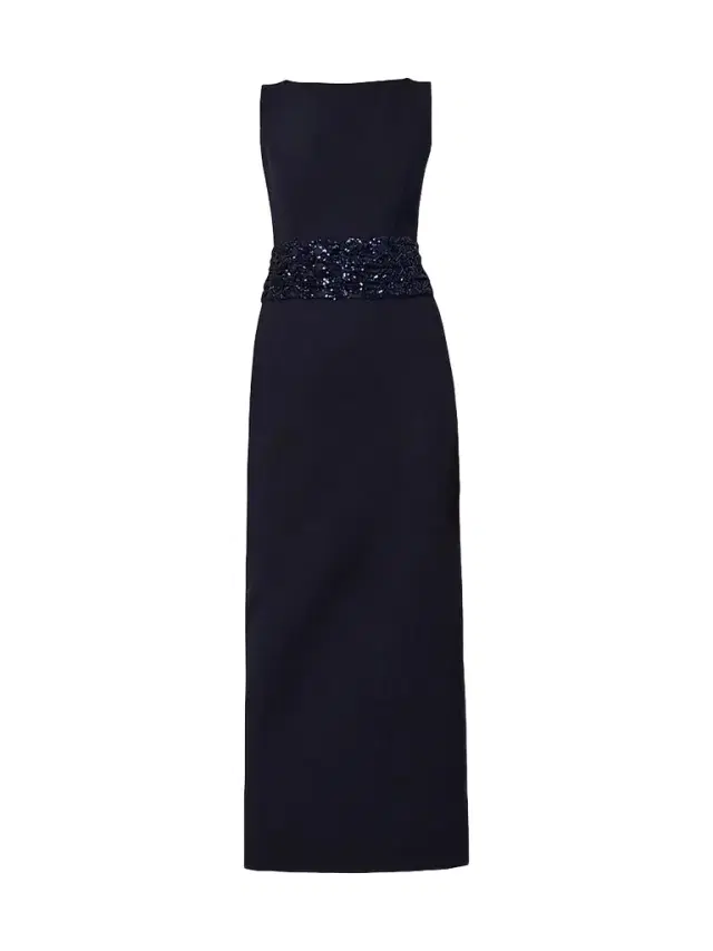 Women's Sia Crepe Sequin-Embellished Maxi Dress - Navy