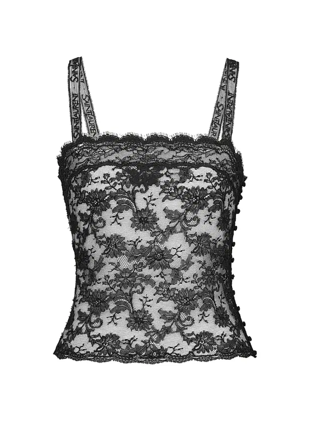 Saint Laurent Women's Lace Camisole - Noir