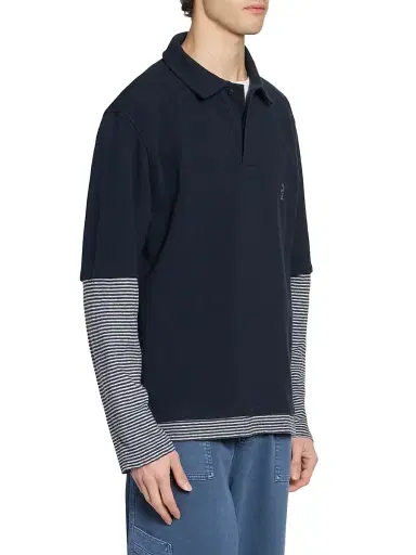 OFFICINE GÉNÉRALE Men Percy Layered Polo Shirt | Thumbnail 4