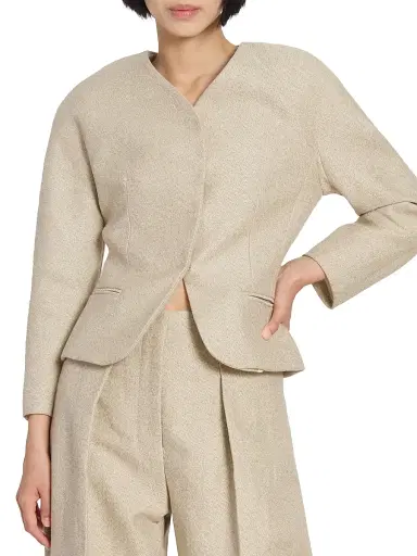 Jacquemus Women's La Ovalo Petite Cotton-Linen Blazer | Thumbnail 3 Jacquemus Women's La Ovalo Petite Cotton-Linen Blazer | Thumbnail 3
