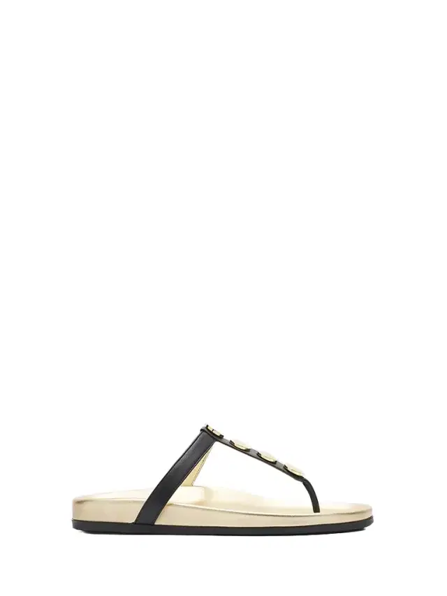 Manolo Blahnik Women's Ruja Dome-Stud Leather Thong Sandals - Black