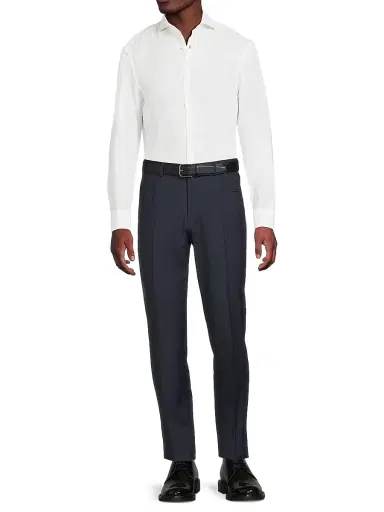 Canali Men's Classic Solid Dress Trousers - Navy | Thumbnail 2 Canali Men's Classic Solid Dress Trousers - Navy | Thumbnail 2