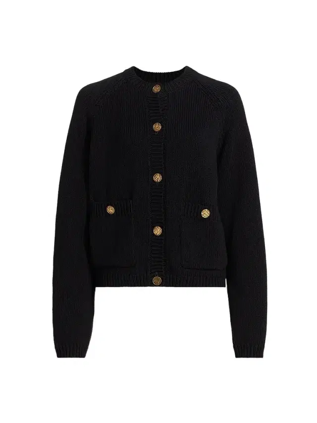 Toteme Women's Hammered Button Cotton Cardigan - Black
