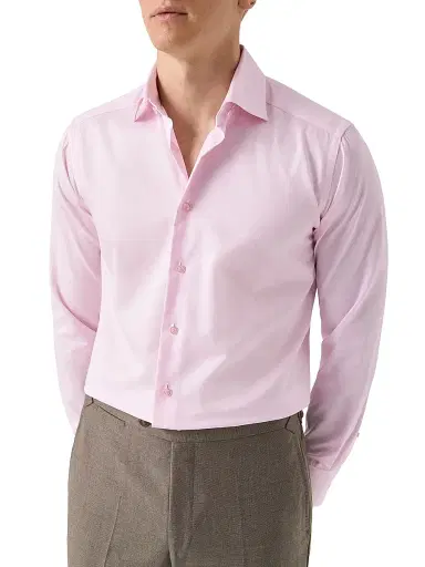 Eton Men's Striped Cotton-Blend Slim-Fit Shirt - Pink - Size 17.5 | Thumbnail 3 Eton Men's Striped Cotton-Blend Slim-Fit Shirt - Pink - Size 17.5 | Thumbnail 3