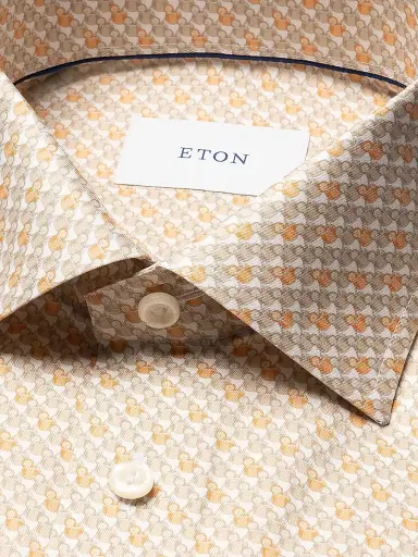 Eton Men's Cocktail Twill Slim-Fit Shirt - Orange | Thumbnail 6