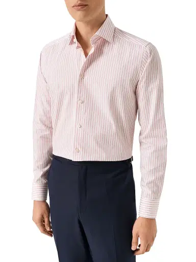 Eton Men's Striped Cotton Contemporary-Fit Shirt - Pink - Size 17.5 | Thumbnail 3 Eton Men's Striped Cotton Contemporary-Fit Shirt - Pink - Size 17.5 | Thumbnail 3