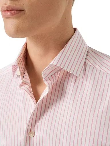 Eton Men's Striped Cotton Contemporary-Fit Shirt - Pink - Size 17.5 | Thumbnail 5 Eton Men's Striped Cotton Contemporary-Fit Shirt - Pink - Size 17.5 | Thumbnail 5