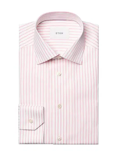 Eton Men's Striped Cotton Contemporary-Fit Shirt - Pink - Size 17.5 | Thumbnail 1 Eton Men's Striped Cotton Contemporary-Fit Shirt - Pink - Size 17.5 | Thumbnail 1