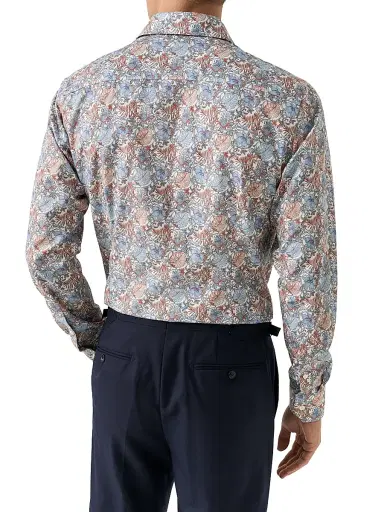 Eton Men's Slim-Fit Floral Twill Shirt - Red | Thumbnail 4