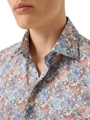 Eton Men's Slim-Fit Floral Twill Shirt - Red | Thumbnail 5
