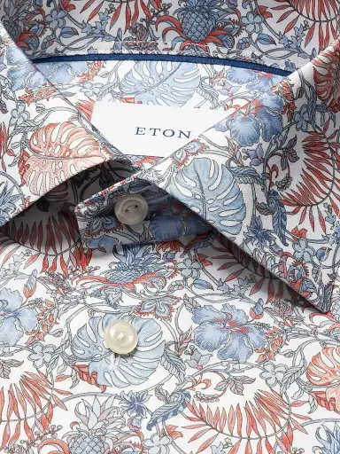 Eton Men's Slim-Fit Floral Twill Shirt - Red | Thumbnail 7