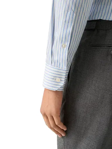Eton Men's Striped Cotton Contemporary-Fit Shirt - Mid Blue | Thumbnail 6