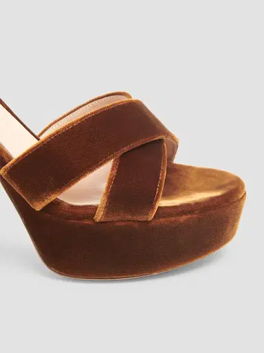 Gianvito Rossi Women's Sabrina 70MM Platform Velvet Sandals - Brown - Size 12 | Thumbnail 3 Gianvito Rossi Women's Sabrina 70MM Platform Velvet Sandals - Brown - Size 12 | Thumbnail 3